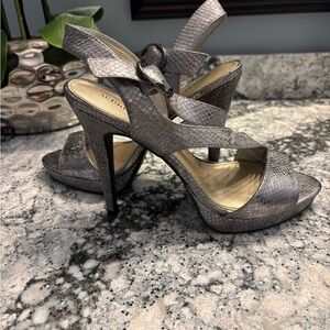 Elegant Silver High Heel Sandals